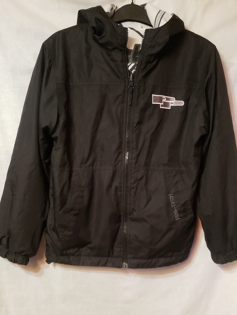 Vintage Black Hooded Windbreaker Jacket - See Measurements
